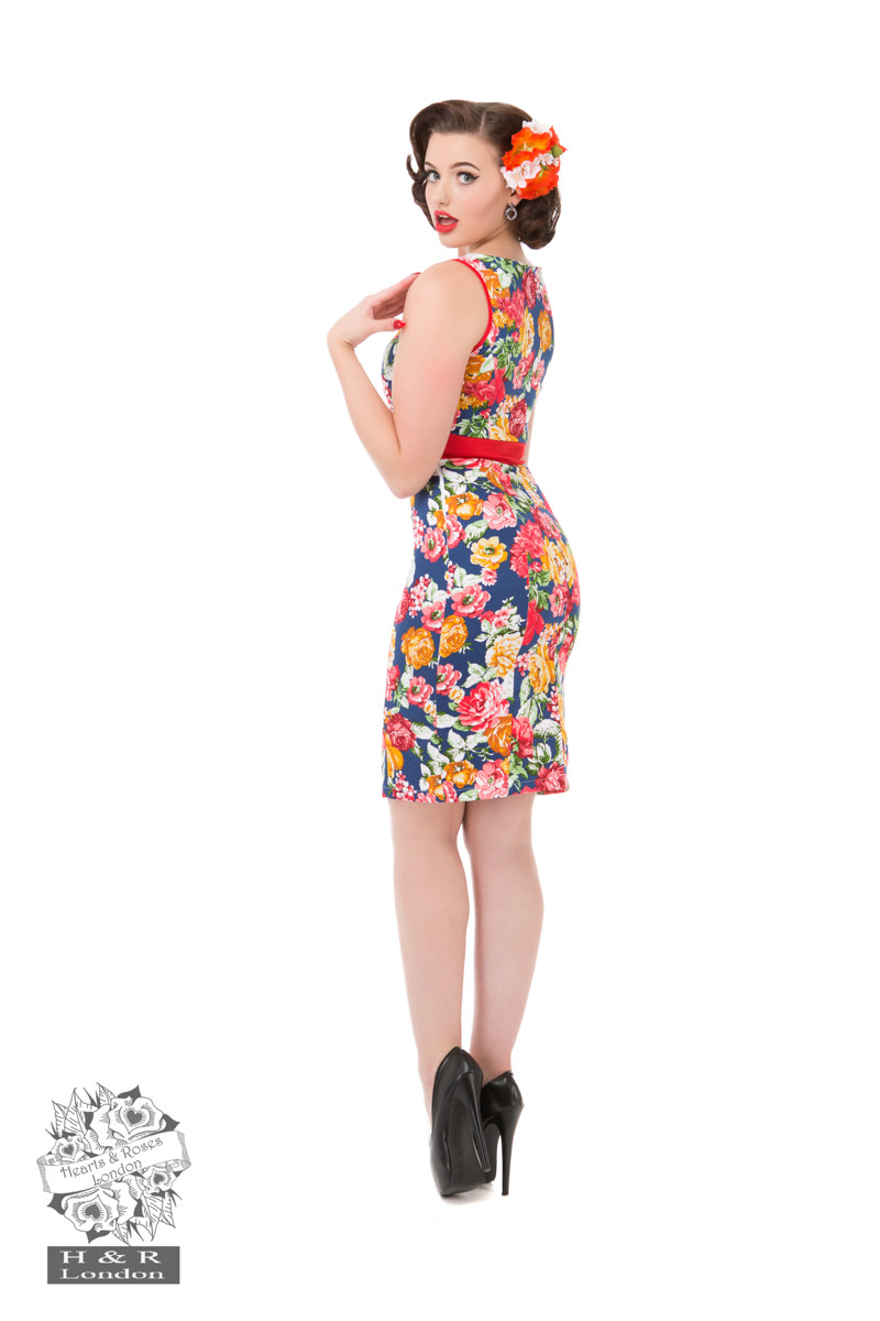 Tropical Floral Wiggle Dress